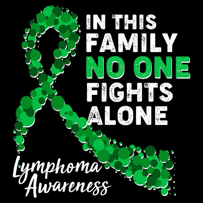 In This Family No One Fights Alone Lymphoma Awareness 16 in Basic Backpack