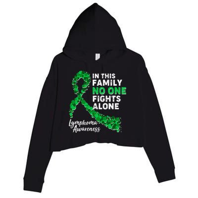 In This Family No One Fights Alone Lymphoma Awareness Crop Fleece Hoodie