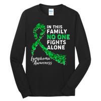 In This Family No One Fights Alone Lymphoma Awareness Tall Long Sleeve T-Shirt