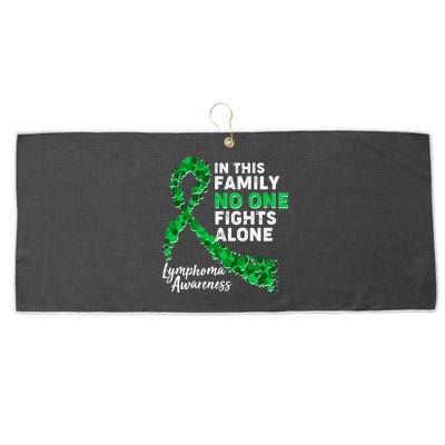 In This Family No One Fights Alone Lymphoma Awareness Large Microfiber Waffle Golf Towel