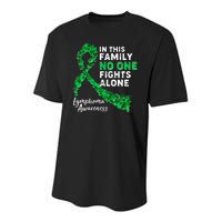 In This Family No One Fights Alone Lymphoma Awareness Youth Performance Sprint T-Shirt