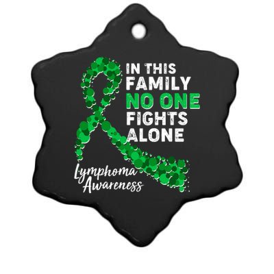 In This Family No One Fights Alone Lymphoma Awareness Ceramic Star Ornament