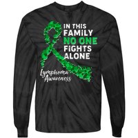 In This Family No One Fights Alone Lymphoma Awareness Tie-Dye Long Sleeve Shirt