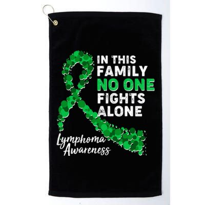 In This Family No One Fights Alone Lymphoma Awareness Platinum Collection Golf Towel