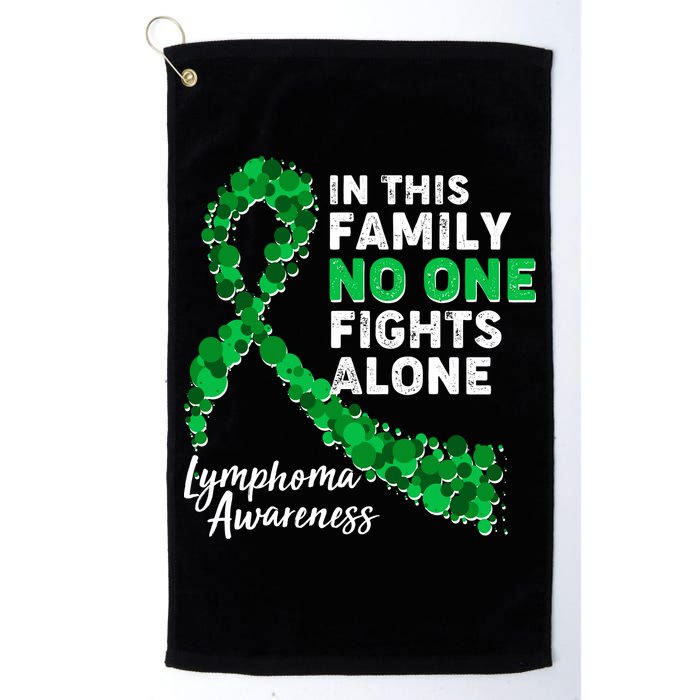 In This Family No One Fights Alone Lymphoma Awareness Golf Towel