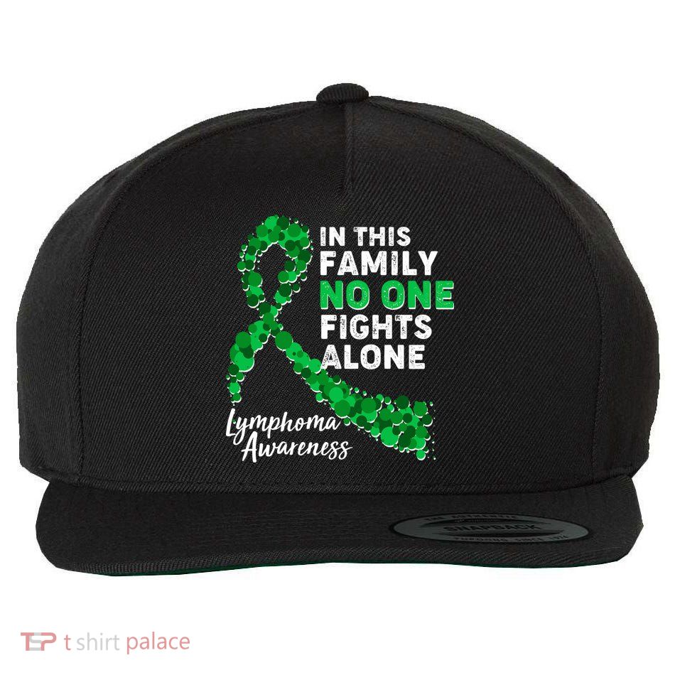 In This Family No One Fights Alone Lymphoma Awareness Wool Snapback Cap