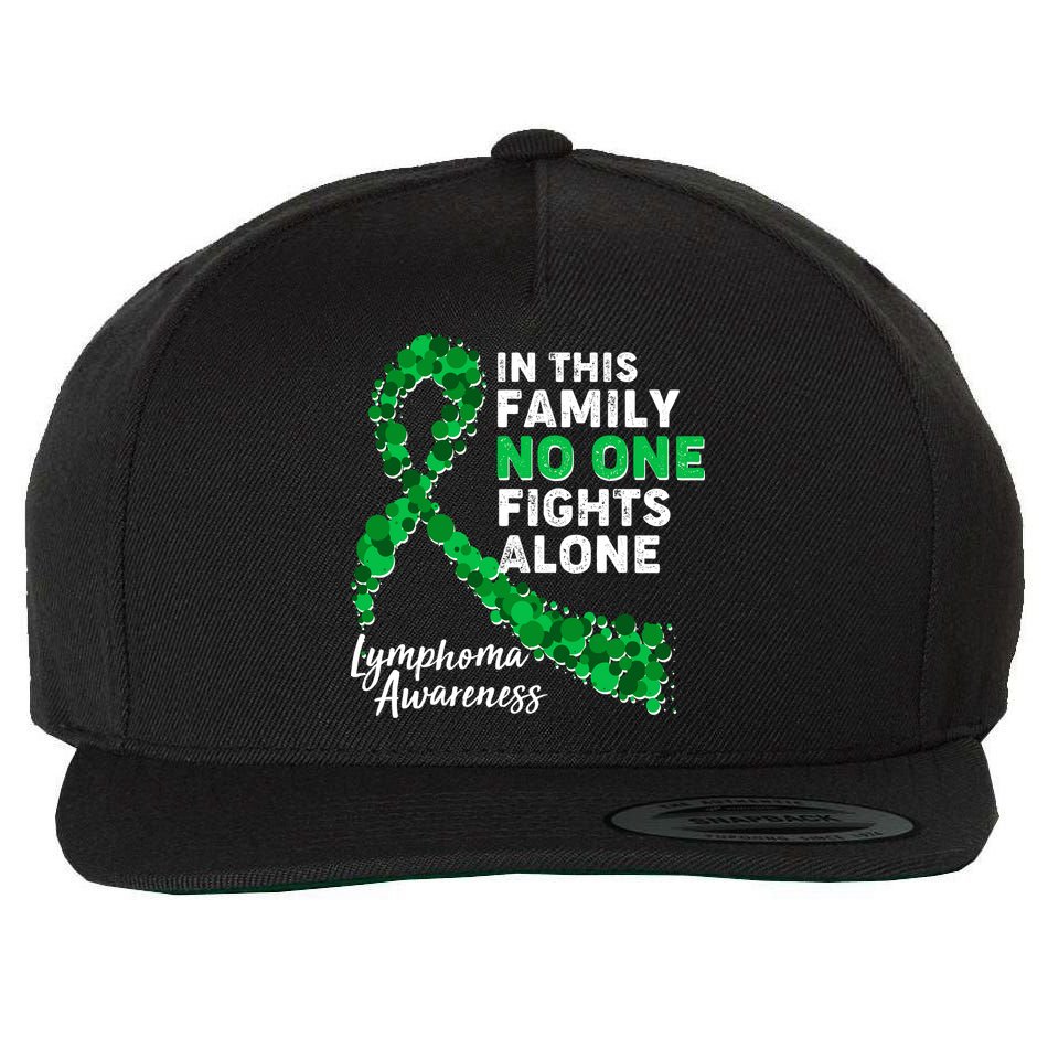In This Family No One Fights Alone Lymphoma Awareness Wool Snapback Cap