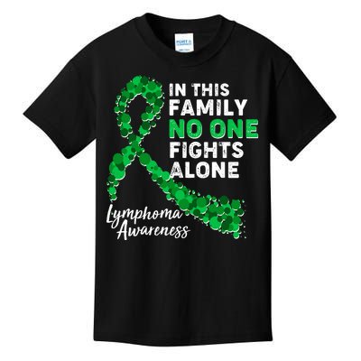 In This Family No One Fights Alone Lymphoma Awareness Kids T-Shirt