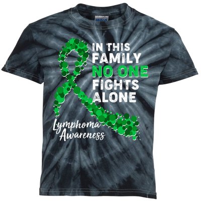 In This Family No One Fights Alone Lymphoma Awareness Kids Tie-Dye T-Shirt