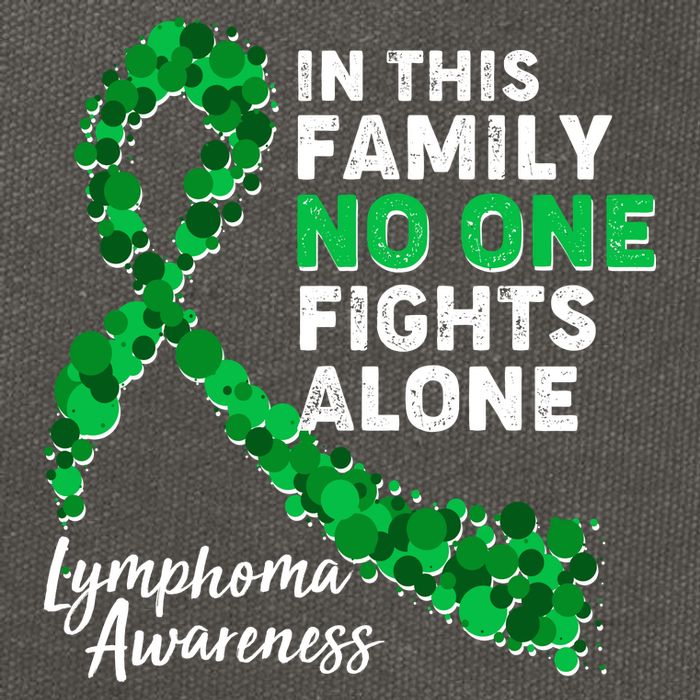 In This Family No One Fights Alone Lymphoma Awareness Cotton Canvas Backpack