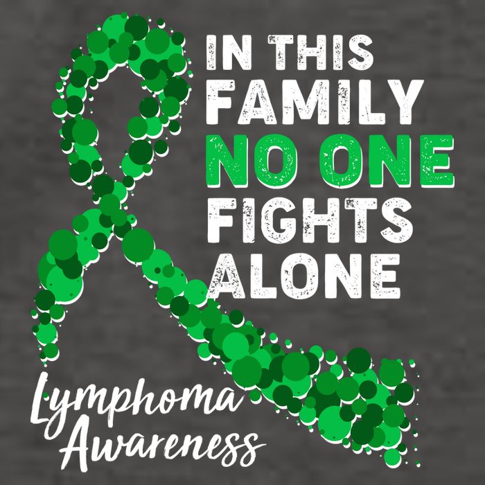 In This Family No One Fights Alone Lymphoma Awareness Vector Backpack