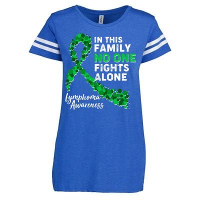 In This Family No One Fights Alone Lymphoma Awareness Enza Ladies Jersey Football T-Shirt