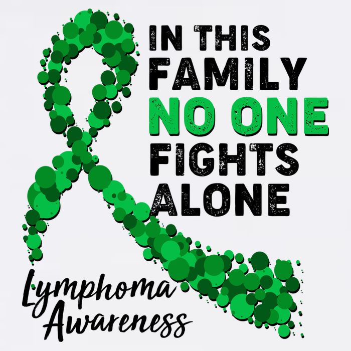 In This Family No One Fights Alone Lymphoma Awareness Garment-Dyed Sweatshirt