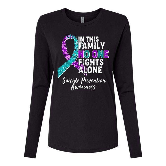 In This Family No One Fights Alone Suicide Prevention Awareness Womens Cotton Relaxed Long Sleeve T-Shirt