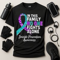 In This Family No One Fights Alone Suicide Prevention Awareness Cooling Performance Crew T-Shirt