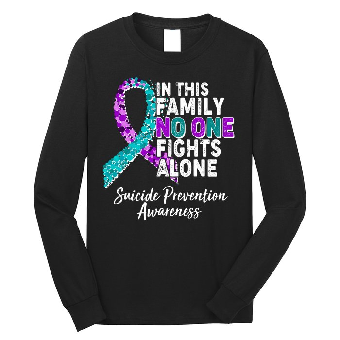 In This Family No One Fights Alone Suicide Prevention Awareness Long Sleeve Shirt