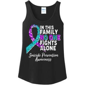 In This Family No One Fights Alone Suicide Prevention Awareness Ladies Essential Tank