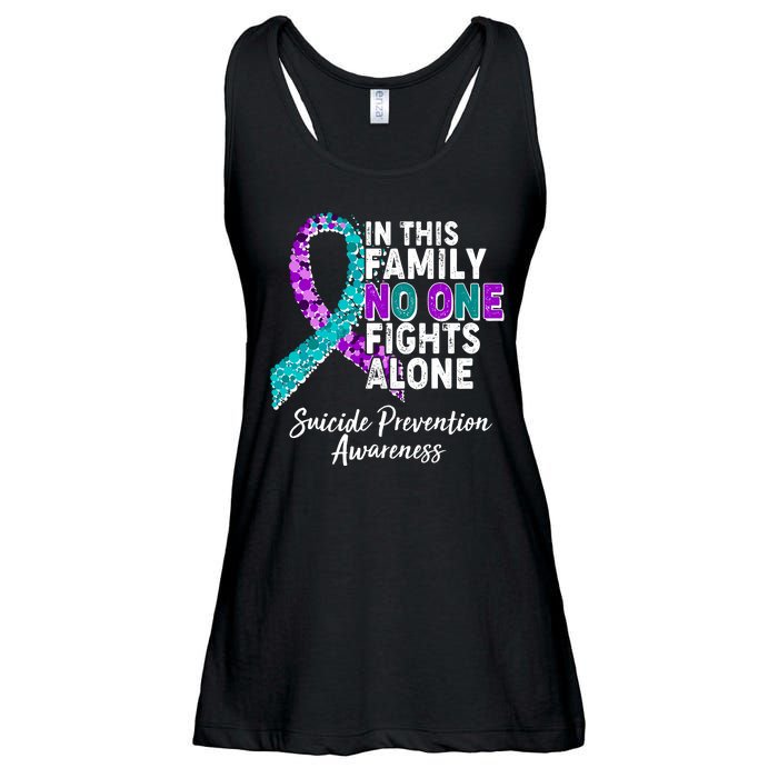 In This Family No One Fights Alone Suicide Prevention Awareness Ladies Essential Flowy Tank