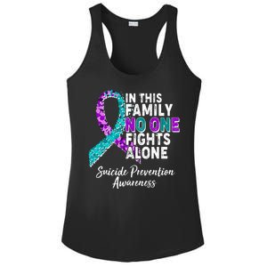 In This Family No One Fights Alone Suicide Prevention Awareness Ladies PosiCharge Competitor Racerback Tank