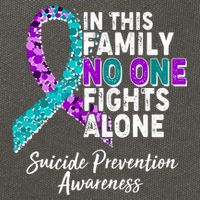 In This Family No One Fights Alone Suicide Prevention Awareness Cotton Canvas Backpack