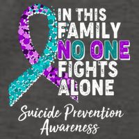 In This Family No One Fights Alone Suicide Prevention Awareness Vector Backpack