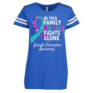 In This Family No One Fights Alone Suicide Prevention Awareness Enza Ladies Jersey Football T-Shirt