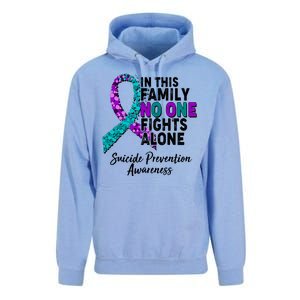 In This Family No One Fights Alone Suicide Prevention Awareness Unisex Surf Hoodie