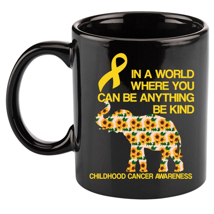 In World Where You Can Be Childhood Cancer Awareness 11oz C Handle Ceramic Mug