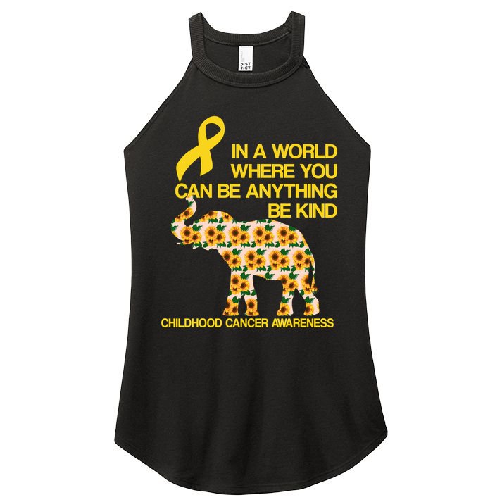 In World Where You Can Be Childhood Cancer Awareness Women's Perfect Tri Rocker Tank