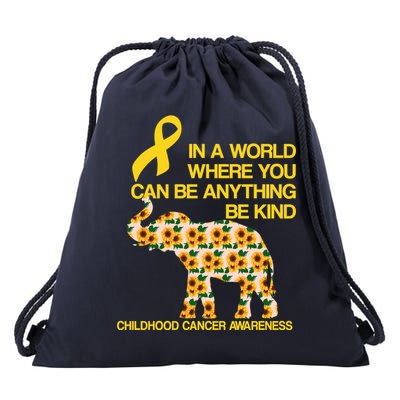In World Where You Can Be Childhood Cancer Awareness Drawstring Bag