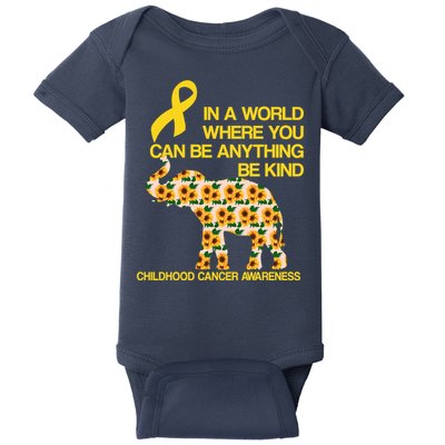In World Where You Can Be Childhood Cancer Awareness Baby Bodysuit