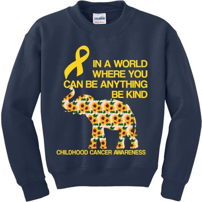 In World Where You Can Be Childhood Cancer Awareness Kids Sweatshirt