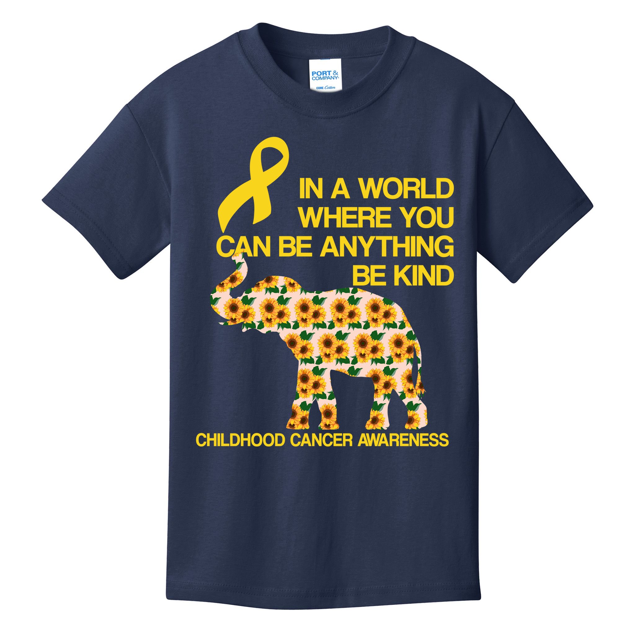 In World Where You Can Be Childhood Cancer Awareness Kids T-Shirt