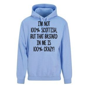 Im Not 100% Scottish But That Bastard In Me Is 100% Crazy Unisex Surf Hoodie