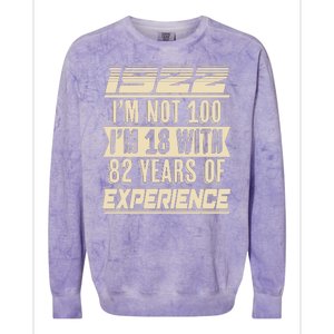 I'm Not 100 1922 Birthday Colorblast Crewneck Sweatshirt