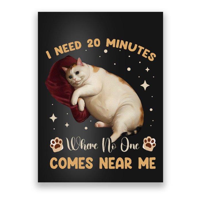 I Need 20 Minutes Where No One Comes Near Me Cute Cat Poster