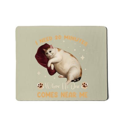 I Need 20 Minutes Where No One Comes Near Me Cute Cat Mousepad