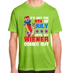 ItS Not 4th Of July Until My Wiener Comes Out Hotdog Llama Gift Adult ChromaSoft Performance T-Shirt