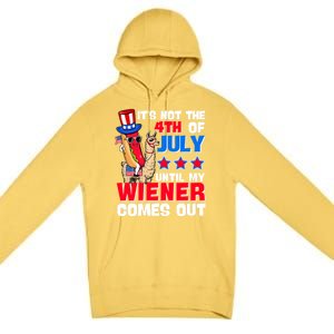 ItS Not 4th Of July Until My Wiener Comes Out Hotdog Llama Gift Premium Pullover Hoodie