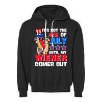 ItS Not 4th Of July Until My Wiener Comes Out Hotdog Llama Gift Garment-Dyed Fleece Hoodie