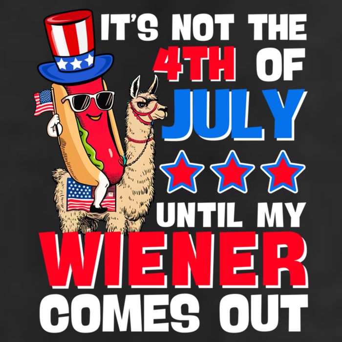 ItS Not 4th Of July Until My Wiener Comes Out Hotdog Llama Gift Garment-Dyed Fleece Hoodie