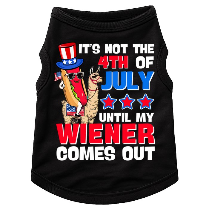ItS Not 4th Of July Until My Wiener Comes Out Hotdog Llama Gift Doggie Tank