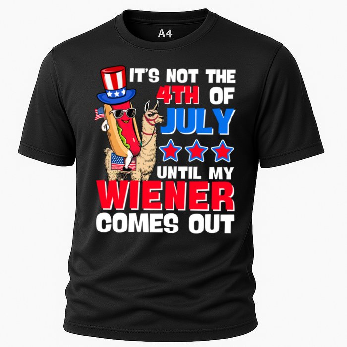 ItS Not 4th Of July Until My Wiener Comes Out Hotdog Llama Gift Performance Shirt