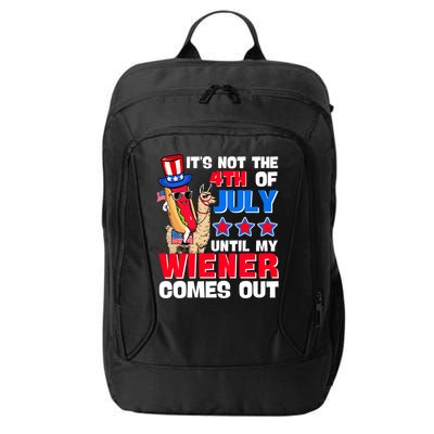 ItS Not 4th Of July Until My Wiener Comes Out Hotdog Llama Gift City Backpack