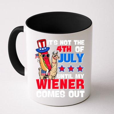 ItS Not 4th Of July Until My Wiener Comes Out Hotdog Llama Gift Mug
