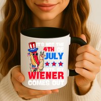 ItS Not 4th Of July Until My Wiener Comes Out Hotdog Llama Gift Mug