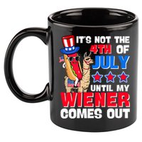ItS Not 4th Of July Until My Wiener Comes Out Hotdog Llama Gift 11oz C Handle Ceramic Mug