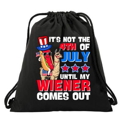 ItS Not 4th Of July Until My Wiener Comes Out Hotdog Llama Gift Drawstring Bag
