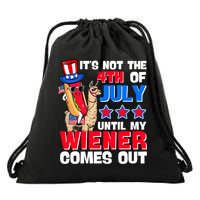 ItS Not 4th Of July Until My Wiener Comes Out Hotdog Llama Gift Drawstring Bag