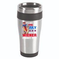 ItS Not 4th Of July Until My Wiener Comes Out Hotdog Llama Gift 16oz Travel Tumbler